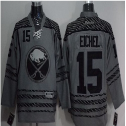 Buffalo Sabres #15 Jack Eichel Charcoal Cross Check Fashion Stitched NHL Jersey