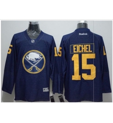 Buffalo Sabres #15 Jack Eichel Navy Blue Denim Stitched NHL Jersey