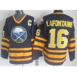 Buffalo Sabres #16 Pat Lafontaine Dark Blue Throwback CCM NHL Jerseys