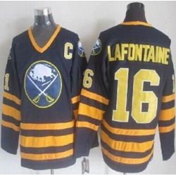 Buffalo Sabres #16 Pat Lafontaine Navy Blue CCM Throwback Stitched NHL Jersey