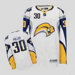 Buffalo Sabres 30 Ryan Miller Stitched White Road Jersey