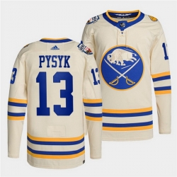 Men Buffalo Sabres 13 Mark Pysyk 2022 Cream Heritage Classic Stitched jersey