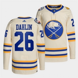 Men Buffalo Sabres 26 Rasmus Dahlin 2022 Cream Heritage Classic Stitched jersey