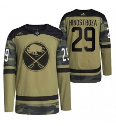 Men Buffalo Sabres 29 Vinnie Hinostroza 2022 Camo Military Appreciation Night Stitched jersey
