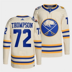 Men Buffalo Sabres 72 Tage Thompson 2022 Cream Heritage Classic Stitched jersey