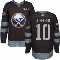 Mens Adidas Buffalo Sabres 10 Jacob Josefson Authentic Black 1917 2017 100th Anniversary NHL Jersey 