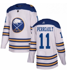 Mens Adidas Buffalo Sabres 11 Gilbert Perreault Authentic White 2018 Winter Classic NHL Jersey 