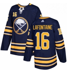 Mens Adidas Buffalo Sabres 16 Pat Lafontaine Authentic Navy Blue Home NHL Jersey 
