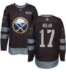 Mens Adidas Buffalo Sabres 17 Jordan Nolan Premier Black 1917 2017 100th Anniversary NHL Jersey 