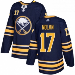 Mens Adidas Buffalo Sabres 17 Jordan Nolan Premier Navy Blue Home NHL Jersey 