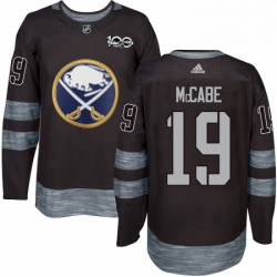 Mens Adidas Buffalo Sabres 19 Jake McCabe Authentic Black 1917 2017 100th Anniversary NHL Jersey 