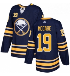 Mens Adidas Buffalo Sabres 19 Jake McCabe Premier Navy Blue Home NHL Jersey 