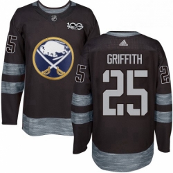 Mens Adidas Buffalo Sabres 25 Seth Griffith Authentic Black 1917 2017 100th Anniversary NHL Jersey 