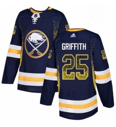 Mens Adidas Buffalo Sabres 25 Seth Griffith Authentic Navy Blue Drift Fashion NHL Jersey 