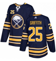 Mens Adidas Buffalo Sabres 25 Seth Griffith Authentic Navy Blue Home NHL Jersey 