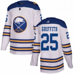 Mens Adidas Buffalo Sabres 25 Seth Griffith Authentic White 2018 Winter Classic NHL Jersey 