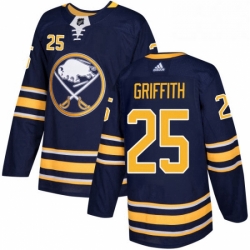 Mens Adidas Buffalo Sabres 25 Seth Griffith Premier Navy Blue Home NHL Jersey 