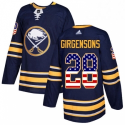 Mens Adidas Buffalo Sabres 28 Zemgus Girgensons Authentic Navy Blue USA Flag Fashion NHL Jersey 