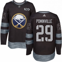 Mens Adidas Buffalo Sabres 29 Jason Pominville Authentic Black 1917 2017 100th Anniversary NHL Jersey 