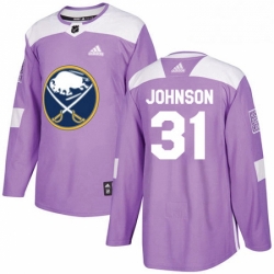 Mens Adidas Buffalo Sabres 31 Chad Johnson Authentic Purple Fights Cancer Practice NHL Jersey 