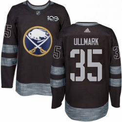 Mens Adidas Buffalo Sabres 35 Linus Ullmark Authentic Black 1917 2017 100th Anniversary NHL Jersey 