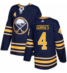Mens Adidas Buffalo Sabres 4 Josh Gorges Premier Navy Blue Home NHL Jersey 