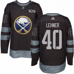 Mens Adidas Buffalo Sabres 40 Robin Lehner Premier Black 1917 2017 100th Anniversary NHL Jersey 