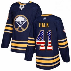 Mens Adidas Buffalo Sabres 41 Justin Falk Authentic Navy Blue USA Flag Fashion NHL Jersey 