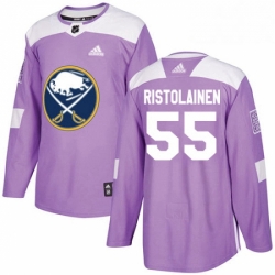 Mens Adidas Buffalo Sabres 55 Rasmus Ristolainen Authentic Purple Fights Cancer Practice NHL Jersey 