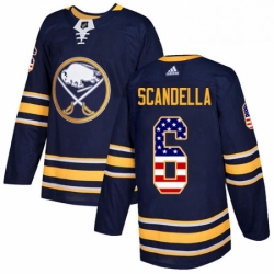 Mens Adidas Buffalo Sabres 6 Marco Scandella Authentic Navy Blue USA Flag Fashion NHL Jersey 