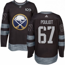 Mens Adidas Buffalo Sabres 67 Benoit Pouliot Authentic Black 1917 2017 100th Anniversary NHL Jersey 