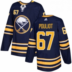 Mens Adidas Buffalo Sabres 67 Benoit Pouliot Authentic Navy Blue Home NHL Jersey 
