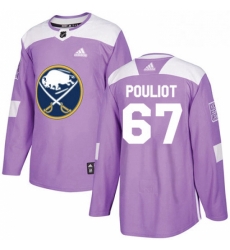 Mens Adidas Buffalo Sabres 67 Benoit Pouliot Authentic Purple Fights Cancer Practice NHL Jersey 