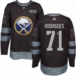 Mens Adidas Buffalo Sabres 71 Evan Rodrigues Authentic Black 1917 2017 100th Anniversary NHL Jersey 