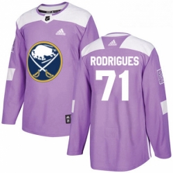 Mens Adidas Buffalo Sabres 71 Evan Rodrigues Authentic Purple Fights Cancer Practice NHL Jersey 