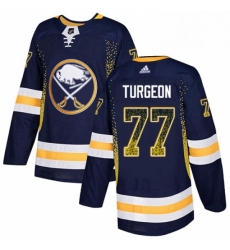 Mens Adidas Buffalo Sabres 77 Pierre Turgeon Authentic Navy Blue Drift Fashion NHL Jersey 