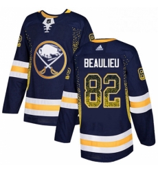 Mens Adidas Buffalo Sabres 82 Nathan Beaulieu Authentic Navy Blue Drift Fashion NHL Jersey 