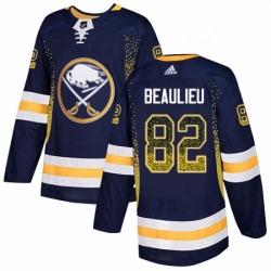 Mens Adidas Buffalo Sabres 82 Nathan Beaulieu Authentic Navy Blue Drift Fashion NHL Jersey 