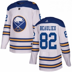 Mens Adidas Buffalo Sabres 82 Nathan Beaulieu Authentic White 2018 Winter Classic NHL Jersey 