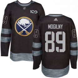 Mens Adidas Buffalo Sabres 89 Alexander Mogilny Authentic Black 1917 2017 100th Anniversary NHL Jersey 