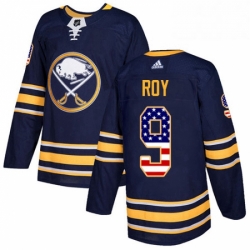 Mens Adidas Buffalo Sabres 9 Derek Roy Authentic Navy Blue USA Flag Fashion NHL Jersey 