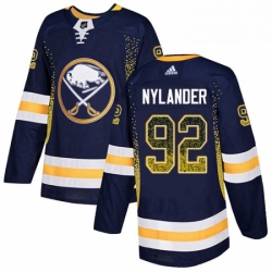 Mens Adidas Buffalo Sabres 92 Alexander Nylander Authentic Navy Blue Drift Fashion NHL Jersey 