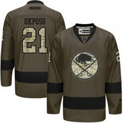 Sabres #21 Kyle Okposo Green Salute to Service Stitched NHL Jersey