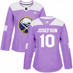 Womens Adidas Buffalo Sabres 10 Jacob Josefson Authentic Purple Fights Cancer Practice NHL Jersey 
