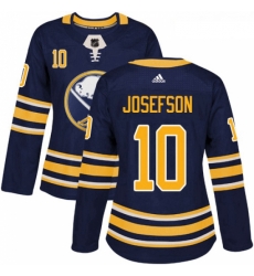 Womens Adidas Buffalo Sabres 10 Jacob Josefson Premier Navy Blue Home NHL Jersey 