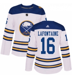Womens Adidas Buffalo Sabres 16 Pat Lafontaine Authentic White 2018 Winter Classic NHL Jersey 