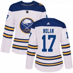 Womens Adidas Buffalo Sabres 17 Jordan Nolan Authentic White 2018 Winter Classic NHL Jersey 