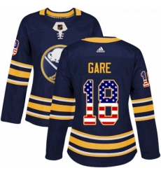 Womens Adidas Buffalo Sabres 18 Danny Gare Authentic Navy Blue USA Flag Fashion NHL Jersey 