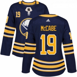 Womens Adidas Buffalo Sabres 19 Jake McCabe Authentic Navy Blue Home NHL Jersey 