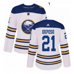 Womens Adidas Buffalo Sabres 21 Kyle Okposo Authentic White 2018 Winter Classic NHL Jersey 